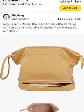 Large Yellow Cosmetic bag New in box